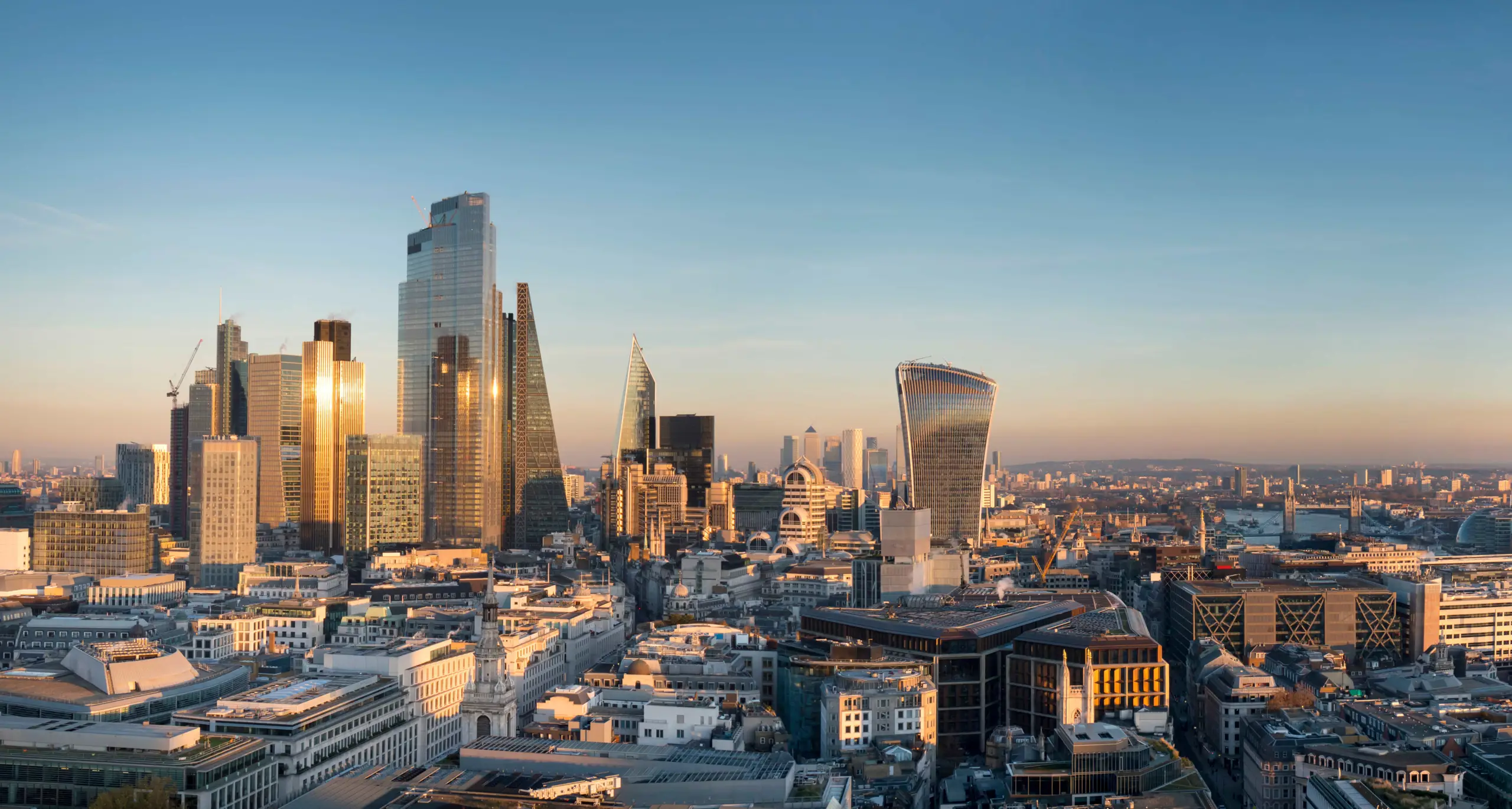 an aerial view of london skyline 