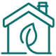 icon of a house with a leaf inside it icon of a house with a leaf inside it