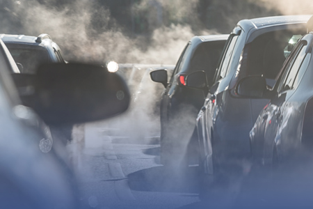 Breathing Poor Air Quality - Car Pollution Breathing Poor Air Quality - Car Pollution